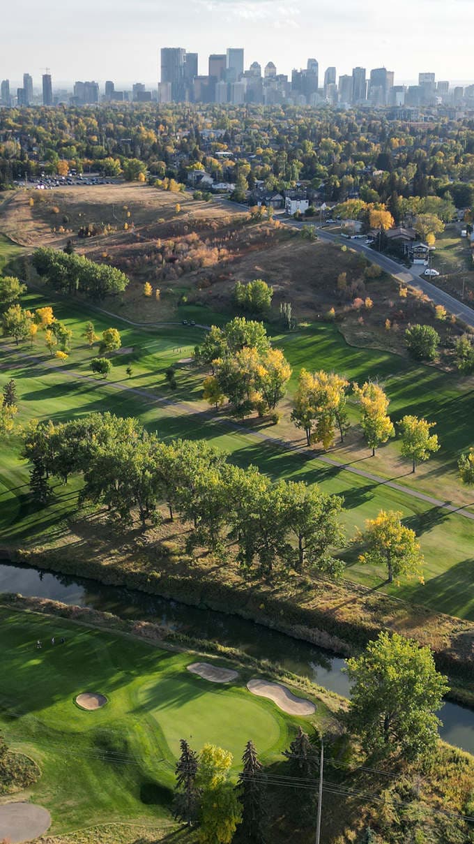 Aerial view of the golf course